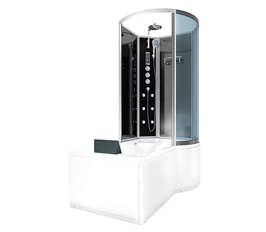 AcquaVapore Grossraumdusche Wanne Dusche Kombination sw K50-L33-EC 170x100, Sicherheitsglas ESG, inklusive Duschwanne, Moderner Touchscreen, Rutschsicher, Schnelle Reinigung, Digitale Steue von AcquaVapore