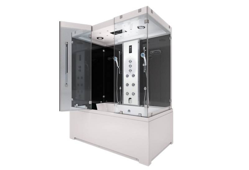 AcquaVapore Grossraumdusche Badewanne Dusche K80-SW-TH-A-ALL Duschtempel, Sicherheitsglas ESG, Rutschsicher, Schnelle Reinigung, Nackenstütze, Überlauf Abfluss AcquaVapore Grossraumdusche Badewanne Dusche K80-SW-TH-A-ALL Duschtempel, Sicherheitsglas ESG, Rutschsicher, Schnelle Reinigung, Nackenstütze, Überlauf Abfluss von AcquaVapore