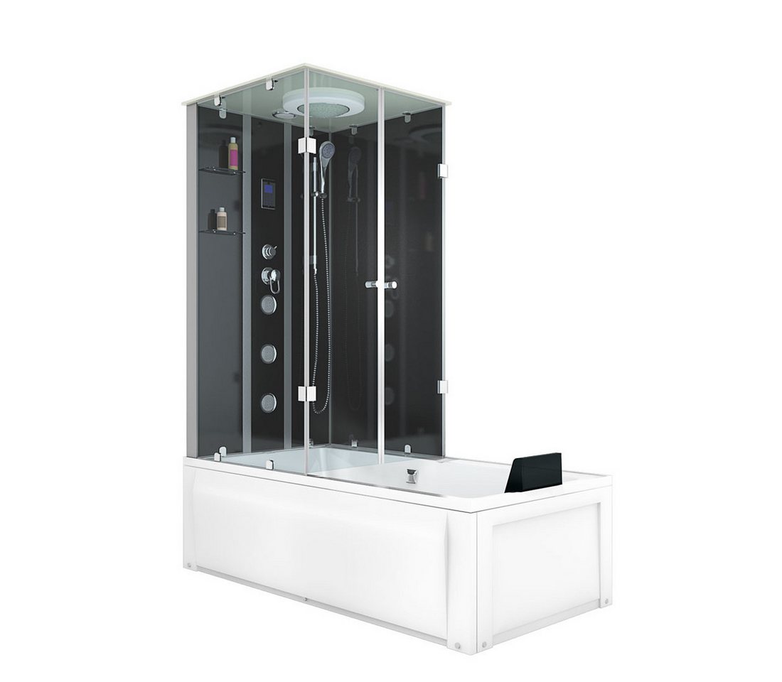 AcquaVapore Grossraumdusche Dusche Wanne Kombination K05-R31 90x180, Sicherheitsglas ESG, Moderner Touchscreen, Rutschsicher, Schnelle Reinigung, Integrierte Wa von AcquaVapore