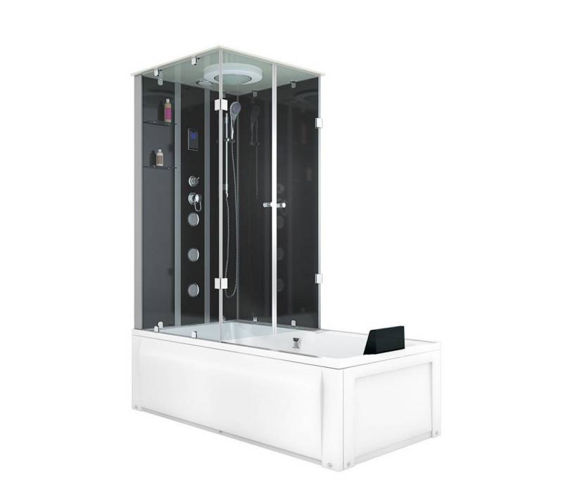 AcquaVapore Grossraumdusche Dusche Wanne Kombination K05-R31 90x180, Sicherheitsglas ESG, Moderner Touchscreen, Rutschsicher, Schnelle Reinigung, Integrierte Wa von AcquaVapore