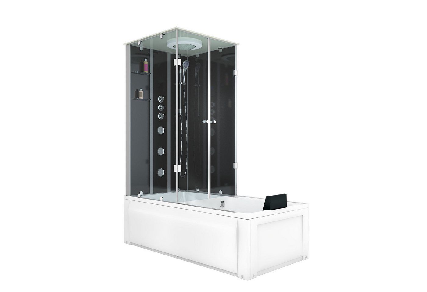 AcquaVapore Grossraumdusche Whirlpool Dusche Kombination K05-R32-WP 90x180 cm, Sicherheitsglas ESG, Integrierte Massagedüsen, Rutschsicher, Schnelle Reinigung, Nackenstüt AcquaVapore Grossraumdusche Whirlpool Dusche Kombination K05-R32-WP 90x180 cm, Sicherheitsglas ESG, Integrierte Massagedüsen, Rutschsicher, Schnelle Reinigung, Nackenstüt von AcquaVapore