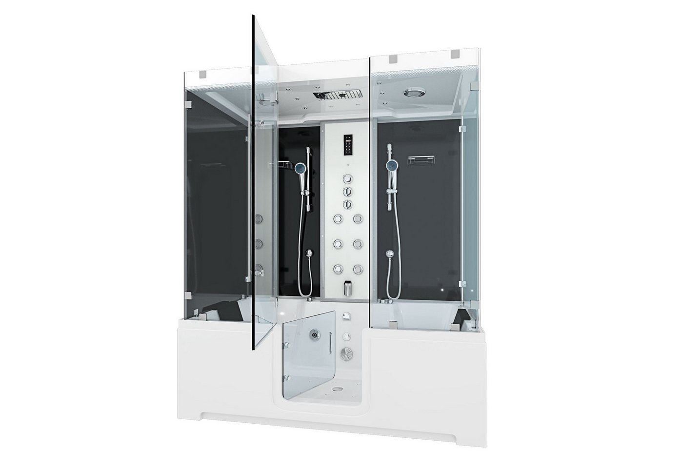 AcquaVapore Grossraumdusche Whirlpool mit Tür Dusche K88-SW-TH-A-ALL Duschkabine, Sicherheitsglas ESG, Rutschsicher, Schnelle Reinigung, Nackenstütze, Überlauf Abfluss AcquaVapore Grossraumdusche Whirlpool mit Tür Dusche K88-SW-TH-A-ALL Duschkabine, Sicherheitsglas ESG, Rutschsicher, Schnelle Reinigung, Nackenstütze, Überlauf Abfluss von AcquaVapore