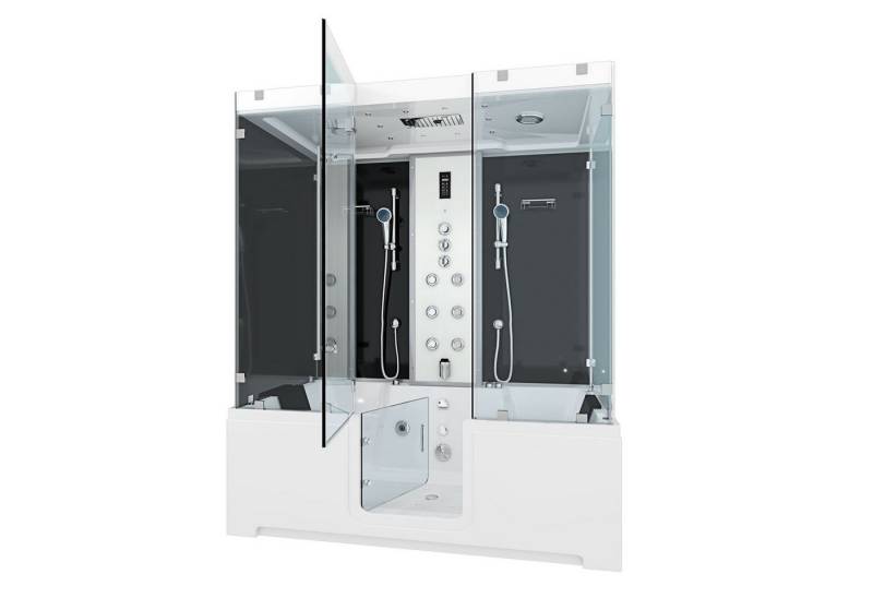 AcquaVapore Grossraumdusche Whirlpool mit Tür Dusche K88-SW-TH-A-ALL Duschkabine, Sicherheitsglas ESG, Rutschsicher, Schnelle Reinigung, Nackenstütze, Überlauf Abfluss AcquaVapore Grossraumdusche Whirlpool mit Tür Dusche K88-SW-TH-A-ALL Duschkabine, Sicherheitsglas ESG, Rutschsicher, Schnelle Reinigung, Nackenstütze, Überlauf Abfluss von AcquaVapore