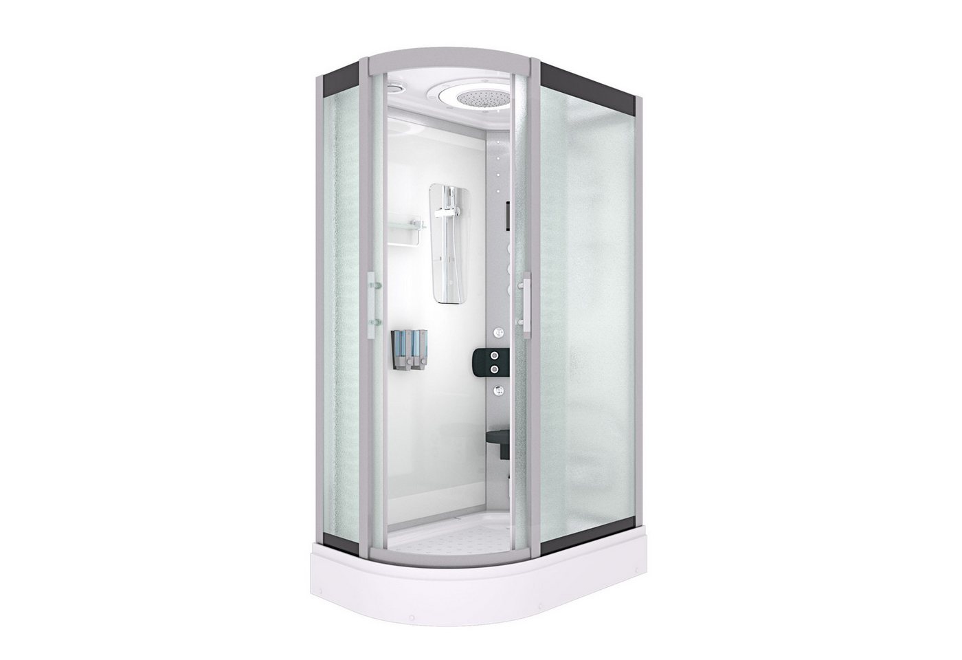 AcquaVapore Komplettdusche Dusche Duschkabine D60-70M1L-ALL Weiß 120x80, Sicherheitsglas ESG, inklusive Duschwanne, Höhenverstellbar, Mit Bauanleitung, Mit Beleuchtung, Mit Spiegel, Gehä AcquaVapore Komplettdusche Dusche Duschkabine D60-70M1L-ALL Weiß 120x80, Sicherheitsglas ESG, inklusive Duschwanne, Höhenverstellbar, Mit Bauanleitung, Mit Beleuchtung, Mit Spiegel, Gehä von AcquaVapore