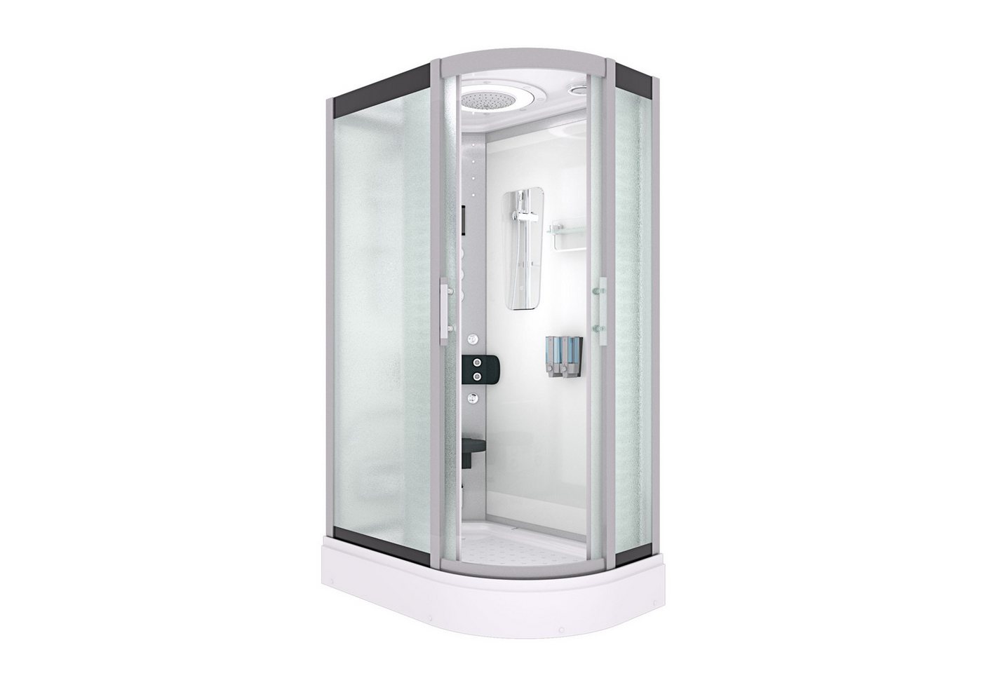 AcquaVapore Komplettdusche Dusche Duschkabine D60-70M1R Weiß 80x120, Sicherheitsglas ESG, inklusive Duschwanne, Höhenverstellbar, Mit Bauanleitung, Mit Beleuchtung, Mit Spiegel, Gehä AcquaVapore Komplettdusche Dusche Duschkabine D60-70M1R Weiß 80x120, Sicherheitsglas ESG, inklusive Duschwanne, Höhenverstellbar, Mit Bauanleitung, Mit Beleuchtung, Mit Spiegel, Gehä von AcquaVapore