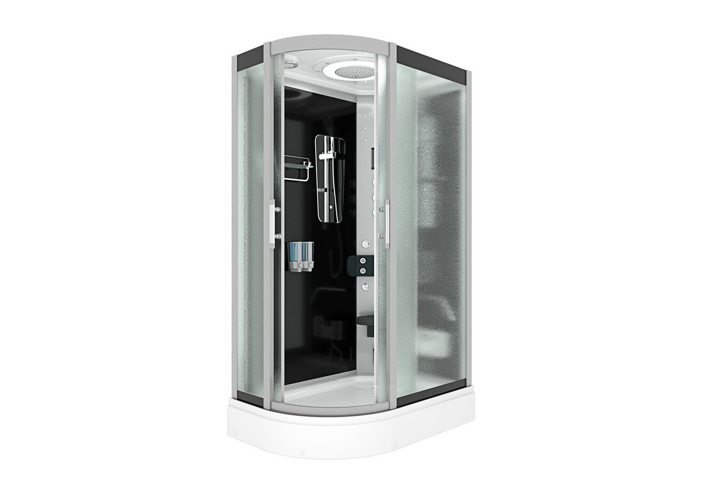 AcquaVapore Komplettdusche Dusche Duschkabine D60-73M1L Schwarz 120x80, Sicherheitsglas ESG, inklusive Duschwanne, Höhenverstellbar, Mit Bauanleitung, Mit Beleuchtung, Mit Spiegel, Gehä AcquaVapore Komplettdusche Dusche Duschkabine D60-73M1L Schwarz 120x80, Sicherheitsglas ESG, inklusive Duschwanne, Höhenverstellbar, Mit Bauanleitung, Mit Beleuchtung, Mit Spiegel, Gehä von AcquaVapore