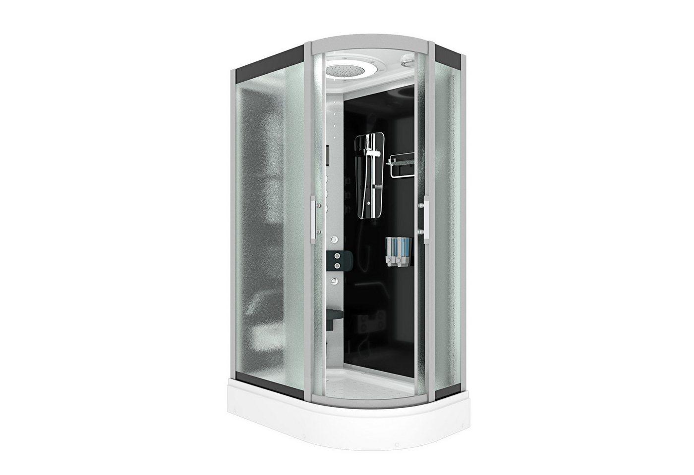 AcquaVapore Komplettdusche Dusche Duschkabine D60-73M1R Schwarz 80x120, Sicherheitsglas ESG, inklusive Duschwanne, Höhenverstellbar, Mit Bauanleitung, Mit Beleuchtung, Mit Spiegel, Gehä AcquaVapore Komplettdusche Dusche Duschkabine D60-73M1R Schwarz 80x120, Sicherheitsglas ESG, inklusive Duschwanne, Höhenverstellbar, Mit Bauanleitung, Mit Beleuchtung, Mit Spiegel, Gehä von AcquaVapore