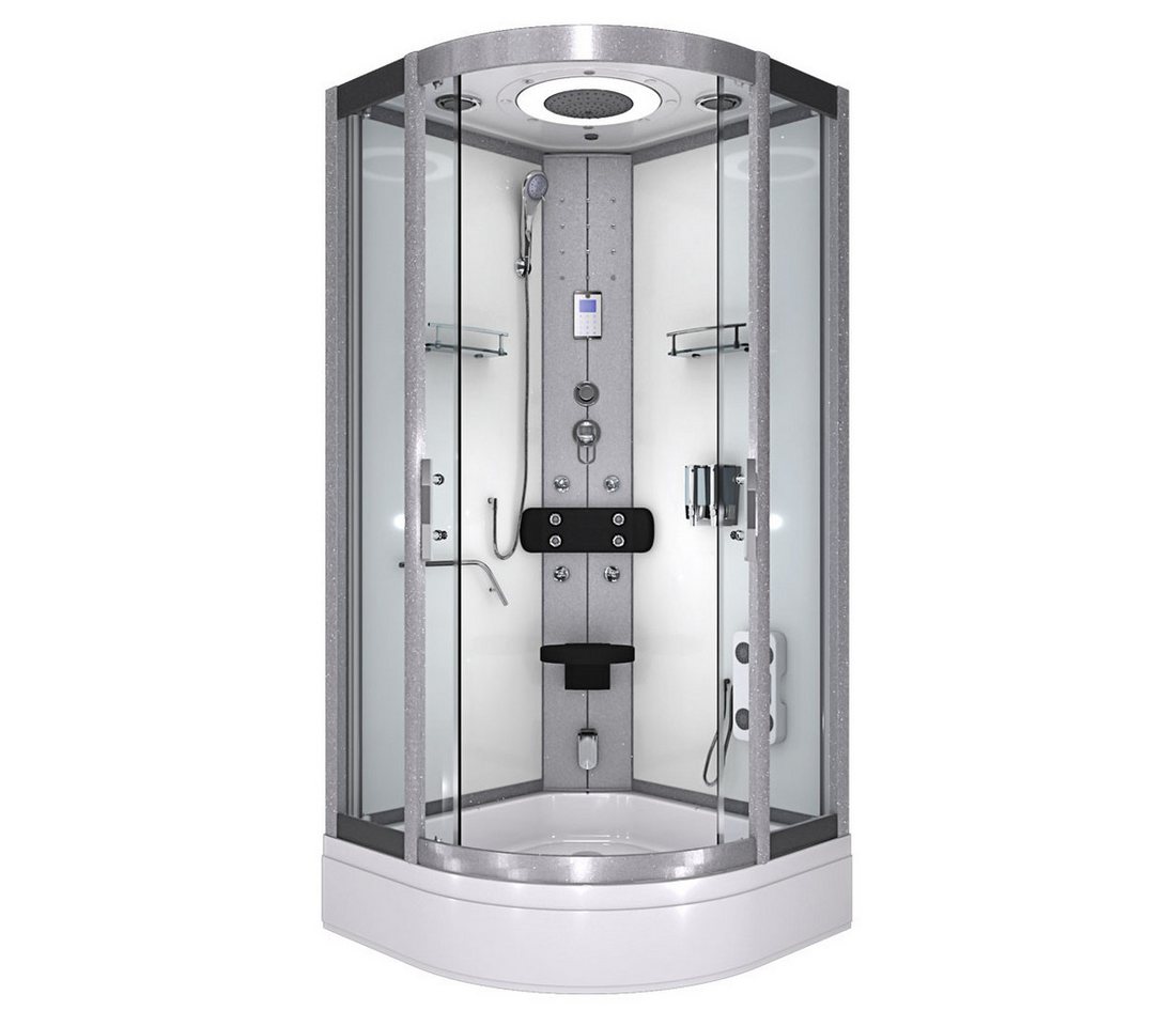AcquaVapore Komplettdusche Fertigdusche Dusche D58-60T0 Weiß 100x100, Sicherheitsglas ESG, inklusive Duschwanne von AcquaVapore