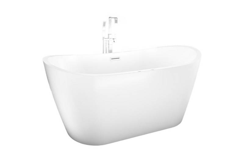 AcquaVapore Whirlpool-Badewanne freistehende Wanne F23 180cm Whirlpool Luft & Wasser Armatur AF05, (1-tlg), mit Ablaufgarnitur von AcquaVapore