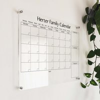 Acryl Familienkalender - Trocken Abwischbarer Monatskalender Monatlicher Und Wöchentlicher Wandkalender 2023 Mit Marker Personalisierte Notiztafel von AcrylicSignArt