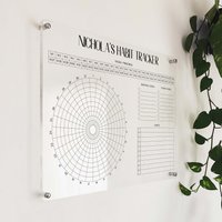 Acryl Habit Tracker - Personalisierter Für Die Wand Monatliche Wandtafel Wöchentlicher Gewohnheitsplaner Trocken Abwischbare Tafel Acrylkalender von AcrylicSignArt