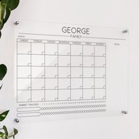 Acryl Kalender Mit Habit Tracker - Personalisierter Monatlicher Familienkalender Dry Erase Wandplaner von AcrylicSignArt