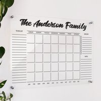 Acryl-Kalender - Personalisierte Acryl-Wandtafel Großer Trocken Abwischbarer Acrylkalender Familienplaner Kalender Mit Notizen von AcrylicSignArt