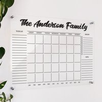 Personalisierter Acryl-Wandkalender Familienplaner, Trocken Abwischbares Brett von AcrylicSignArt