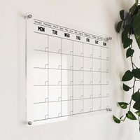 Acryl Wochenkalender - Personalisierte Trocken Abwischbare Tafel Moderner Wandkalender Mit Randnotizen Einweihungsgeschenk von AcrylicSignArt