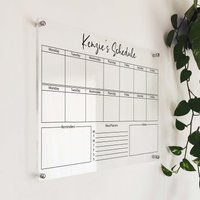 Acryl Wöchentlicher Wandkalender - Personalisierter Planner Trocken Abwischbarer Planer Ahdh Glas-Wochenkalender Personalisierte Notiztafel von AcrylicSignArt