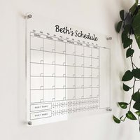 Acrylkalender - Personalisierter Monatskalender Mit Habit Tracker Acryl Trocken Abwischbar 2023 Kalender Ahdh Planner Weekly & Monthly von AcrylicSignArt