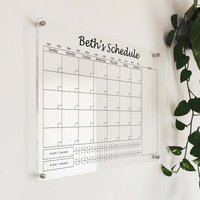 Personalisierter Acrylkalender Monatsplaner Mit Habit Tracker von AcrylicSignArt
