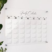 Familien Wandkalender - Acryl Wand Board Erase Benutzerdefinierte Trocken Abwischbar Kalender Für Die Mit Notizen von AcrylicSignArt