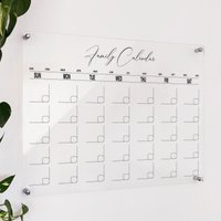 Personalisierter Acryl Familien Wandkalender Trocken Abwischbare Tafel Mit Notizen von AcrylicSignArt