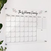 Flourish Kalender - Acrylkalender Monatlicher Und Wöchentlicher Notizen Wiederverwendbarer Personalisierter 2023 von AcrylicSignArt