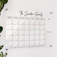 Individualisierbarer Acrylkalender - Familienkalender Täglicher Monatlicher Wochenkalender Familienwandkalender Wiederverwendbarer Kalender von AcrylicSignArt