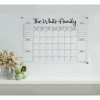 Anpassbarer Familienkalender | Personalisierter Acryl-Kalender Familienplaner 2025L Mit Marker| Trocken Abwischbarer Planer Reduziert von AcrylifeArt