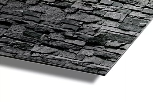 Aluverbundplatte 3mm Bruchstein dunkel Steinstruktur Alucom Design Interieur Maß: 1250 x 2550 von Acrylshop24