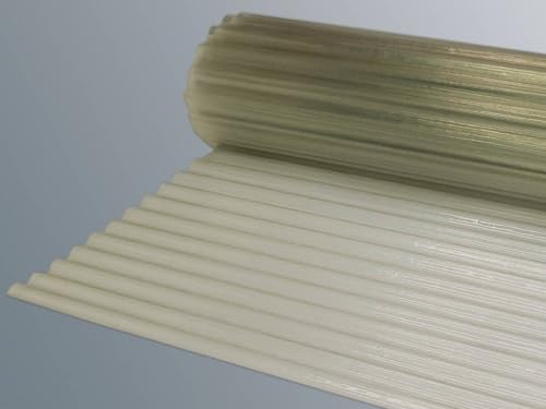 Lichtbahn Polyesterwellbahn Wellpolyester aus Polyester 0,8kg - 1,2kg je m² natur-transparent, gewellt, 76/18 Wellbahn, 0.8 bis 1.2 KG pro m² 3,5m x 12m (BxL) von Acrylshop24