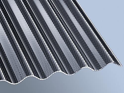 Polycarbonat PC Wellplatte Lichtplatte Profilplatte Sinus 76/18 graphit, Wabe 2,6mm - 2,8mm Hagelsicher! 1045mm x 5000mm von Acrylshop24
