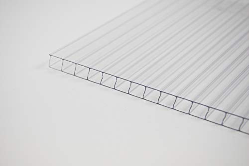 Stegplatte 10mm aus Polycarbonat, klar, Steg 2 Fach, 10-10 - Zuschnitt möglich! 1050mm x 5000mm (B x T) von Acrylshop24
