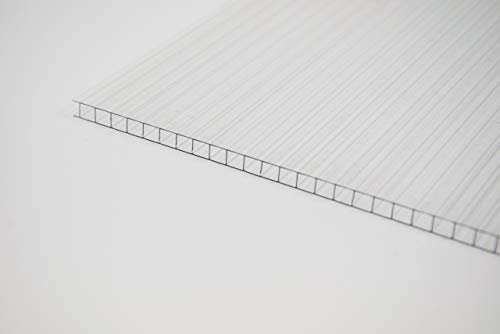 Stegplatte 4mm aus Polycarbonat, klar, Steg 2 Fach - Zuschnitt möglich! 2100mm x 2000mm (B x T) von Acrylshop24