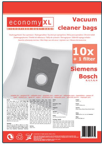 10 Staubsaugerbeutel kompatibel mit Swirl S67 geeignet für Siemens VS 57B00 Powerball 2000W von Act-Clean