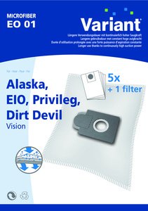 5 Staubsaugerbeutel geeignet für EIO Glen Dimplex 58590100 ProNature von Act-Clean