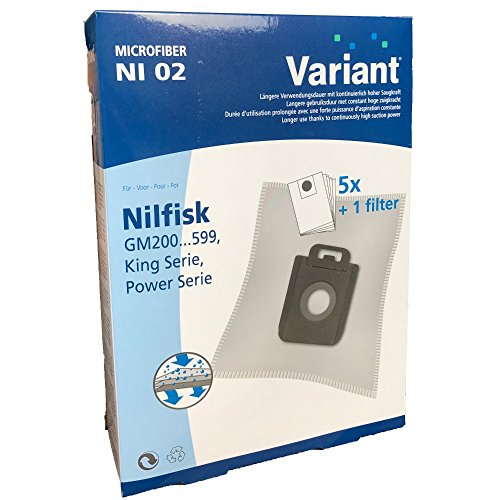 5 Staubsaugerbeutel geeignet für Nilfisk Power P 20 von Act-Clean