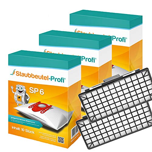 Staubsaugerbeutel-Set SP6 kompatibel mit Swirl S67 geeignet für Siemens Q5.0 VSQ8 VSZ5 VSZ6 (30 Beutel + 2 Filter) von Act-Clean