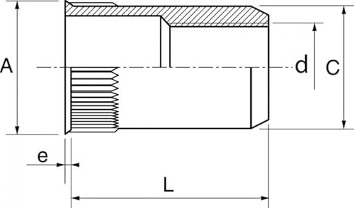 ACTON EEA20031 Crimpmutter mit Schlitz, Edelstahl, A2, Ø 6 mm, 626336, 50 Stück von Act-On