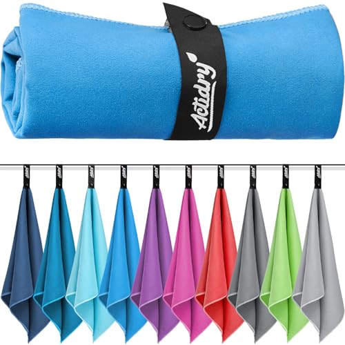 Actidry Mikrofaser Handtuch - XL/L/M Handtücher - 10 Farben Bunt&Dunkel - leicht schnelltrockend hochsaugfähig - Microfaser Strandtuch Badetuch Saunatuch groß - L 90 x 180 cm - Blau Actidry Mikrofaser Handtuch - XL/L/M Handtücher - 10 Farben Bunt&Dunkel - leicht schnelltrockend hochsaugfähig - Microfaser Strandtuch Badetuch Saunatuch groß - L 90 x 180 cm - Blau von Actidry