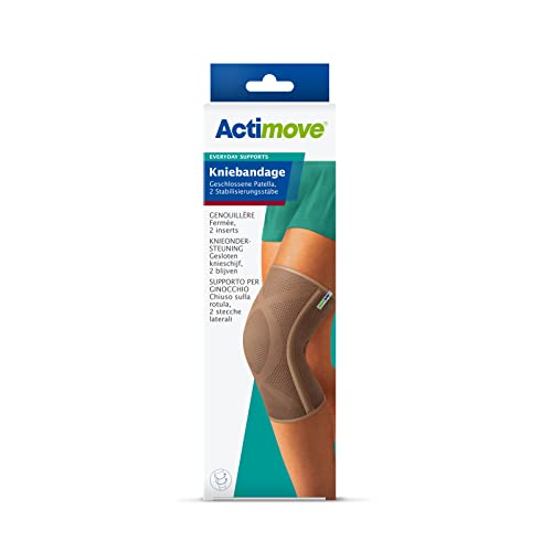 Actimove® EVERYDAY SUPPORTS Knee Support Closed Patella, 2 Stays - Firm Compression for Added Stability and Support - For Knee Overuse and Chronic Knee Pain - Beige, Small von Actimove