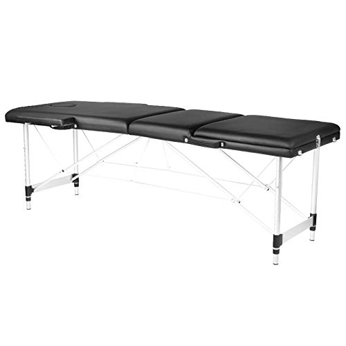 Activeshop Massageliege Klappbar Massagetisch Kosmetikliege Behandlungsliege Massage Table Komfort mit 3 Zonen höhenverstellbaren Aluminium-Füßen und Premium-PU-Leder mit Tragetasche Schwarz Activeshop Massageliege Klappbar Massagetisch Kosmetikliege Behandlungsliege Massage Table Komfort mit 3 Zonen höhenverstellbaren Aluminium-Füßen und Premium-PU-Leder mit Tragetasche Schwarz von Activ