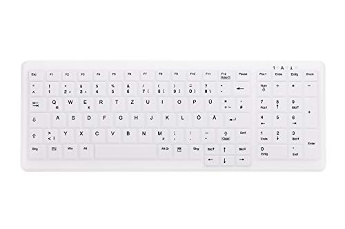 Active Key AK-C7000F-FU1-W/GE Kabellose Hygiene PC-Tastatur, USB, 2.4GHz Funk Weiß von Active Key