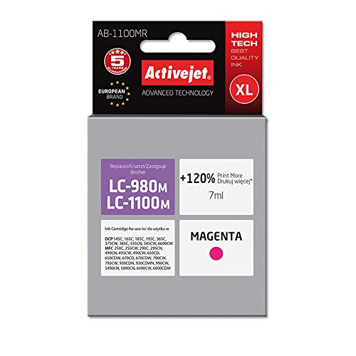 ActiveJet AB-1100MR Tinte Refill (geeignet für Brother LC980M/LC1100M) magenta von activejet