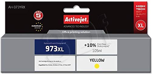 Activejet AH-973YRX Ink (Replacement for HP 973XL F6T83AE; Premium; 105 ml; Yellow) von activejet