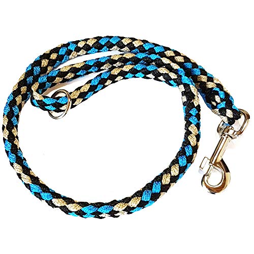 Activity4Dogs Geflochtene Hundeleine für mittelgroße und große Hunde bis 60 kg | Kurze Führleine | 1,20 m lang | blau-schwarz-weiß | Made in Germany | Durchmesser 15mm von Activity4Dogs