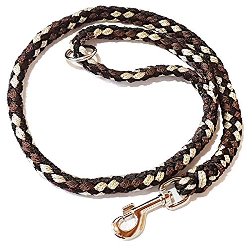 Activity4Dogs Geflochtene Hundeleine für mittelgroße und große Hunde bis 60 kg | Kurze Führleine | 1,20 m lang | braun-schwarz-weiß | Made in Germany | Durchmesser 15mm von Activity4Dogs