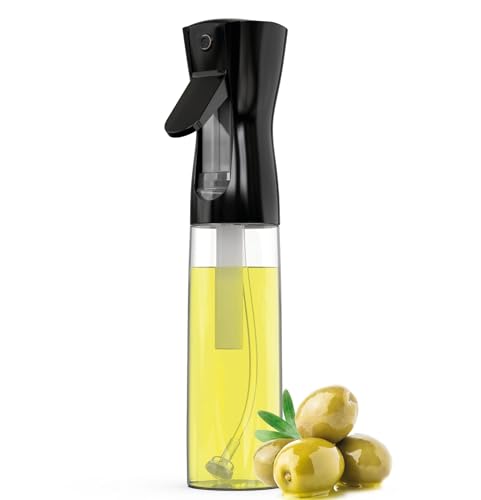 ActivoTex Ölsprüher Ölsprüher Küche Öl Sprayer 300ml Ölspender Ölspender Olive Öl Dosierflasche Essig Öl Sprüher zum Kochen (Schwarz 1 Stück) von ActivoTex