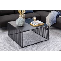 ACTONA GROUP Couchtisch "Strington Sofatisch, Kaffetisch", schwarzer Marmoroptik, gehärtetem Glas, Metalllamellen, Breite 120 cm von Actona Group