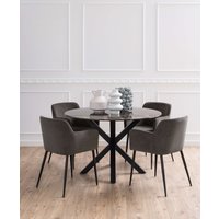 ACTONA GROUP Esstisch "Heaven" Tischplatte aus braunem, foliertem Marmor, rund, Ø120 cm, Kreuzfuß ACTONA GROUP Esstisch "Heaven" Tischplatte aus braunem, foliertem Marmor, rund, Ø120 cm, Kreuzfuß von Actona Group