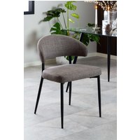 ACTONA GROUP Esszimmerstuhl "Edina – Esszimmerstuhl, Stuhl, 2er-Set, weicher Stoff, pflechteleicht", Luxus-Microfaser, Stoff, schwarze Stahlbeine, 2er-Set von Actona Group