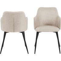 ACTONA GROUP Esszimmerstuhl "Ilsa" () Polsterstuhl, Armlehne, (Set, 2 st), Stoff, sitzhöhe: 49 cm von Actona Group